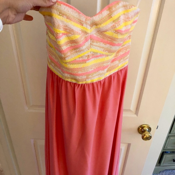 Anthropologie Shop Bop Hutch Pink and Yellow Maxi - Picture 2 of 8